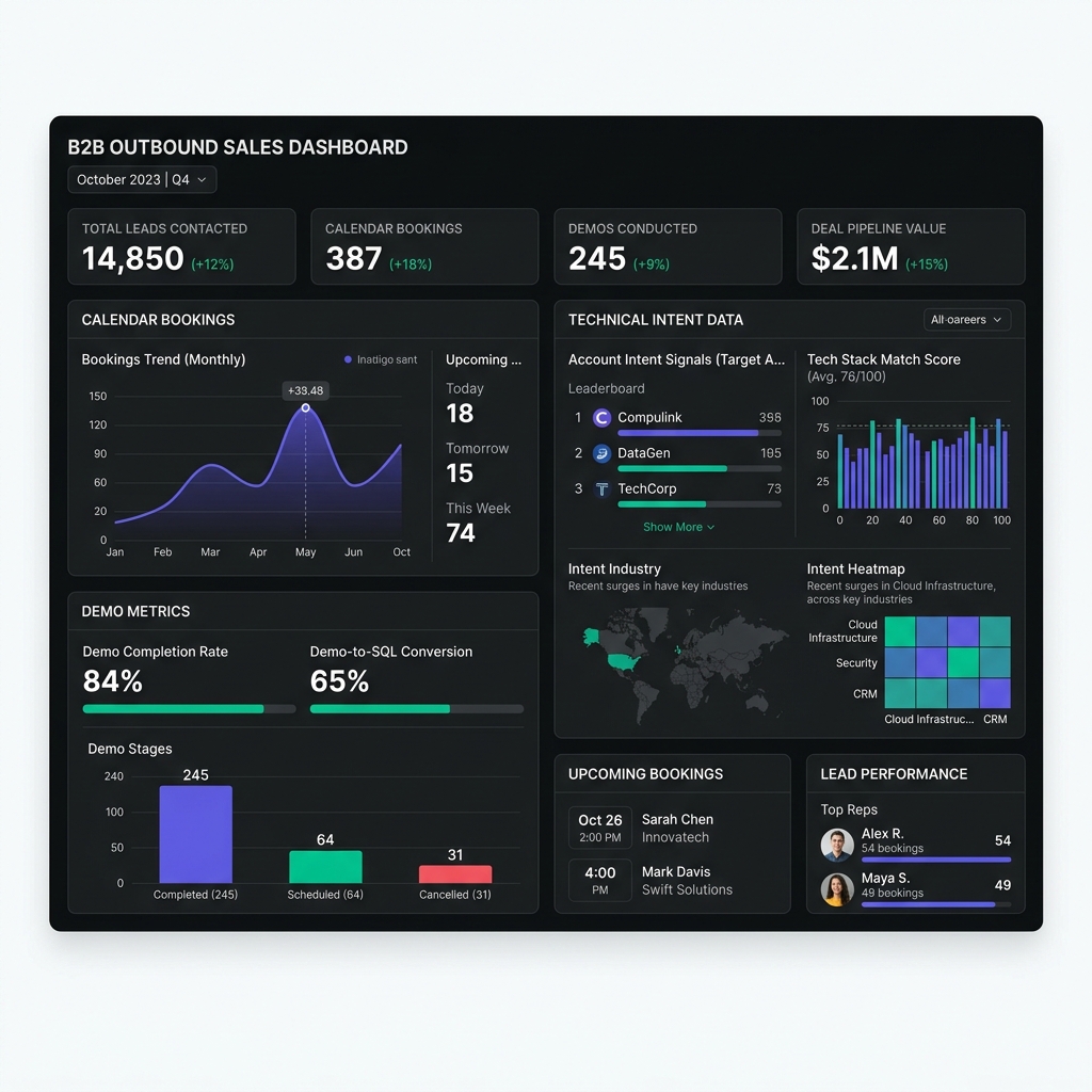 SaaS cold calling agency dashboard